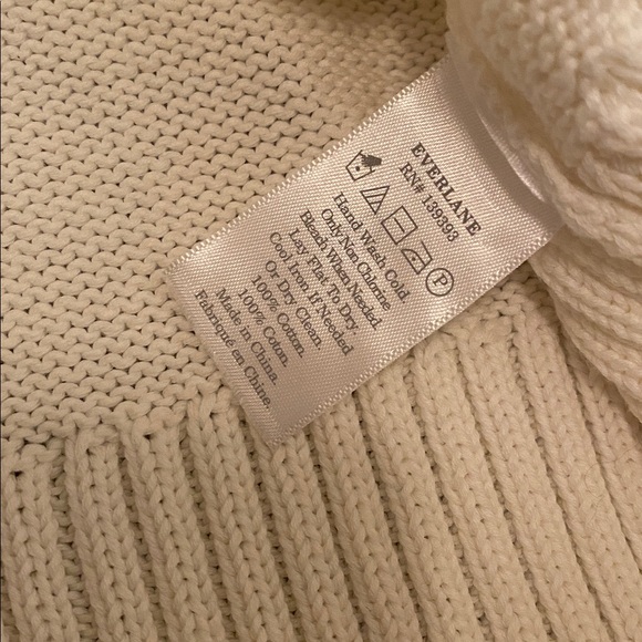 Everlane Boxy Sweater in Everyday Cotton Cream SZ XXS Oversized Fit 100% Cotton - Picture 8 of 11
